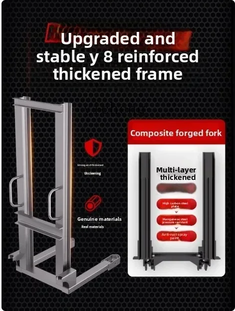 DSAmanual forklift manual hydraulic forklift stacker 1 ton 3 tons semi-electric forklift 2 tons hand push lift truck