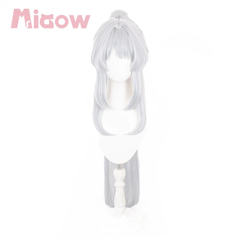 Game Wuthering Waves Hiyuki Cosplay Wig Miaow High Quality Simulated Single Ponytail  Cosplay Wig