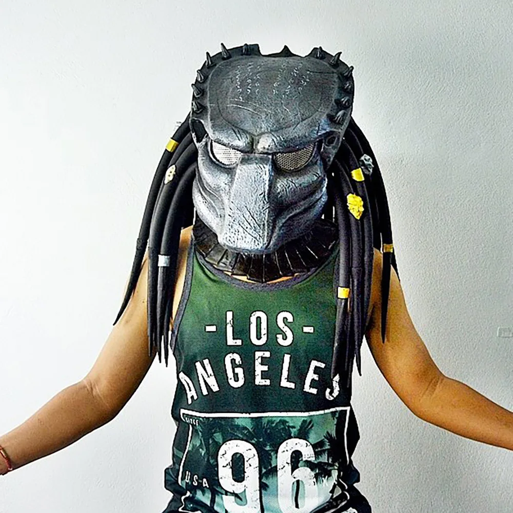 Alien War Iron Blood Warrior Mask Terror Latex Headset Halloween Masks Alien Monster Hunter Cosplay Masque Alien Hunter Mask