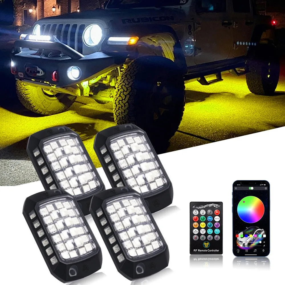 Wintai-Tech   Wireless     Remote Control Rainbow Rock Lights Battery Powered Front Rock Light XT30 Kit 36 Lens