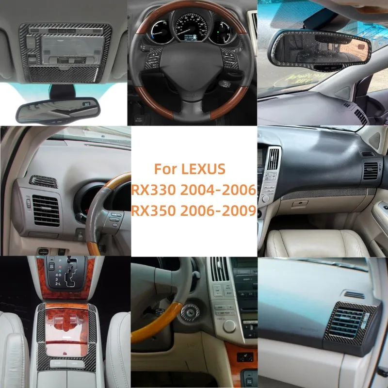 For LEXUS RX330 2004 2005 2006 RX350 2006 2007 2008 2009 Carbon Fiber Car Interior Decoration Stickers Auto Accessories