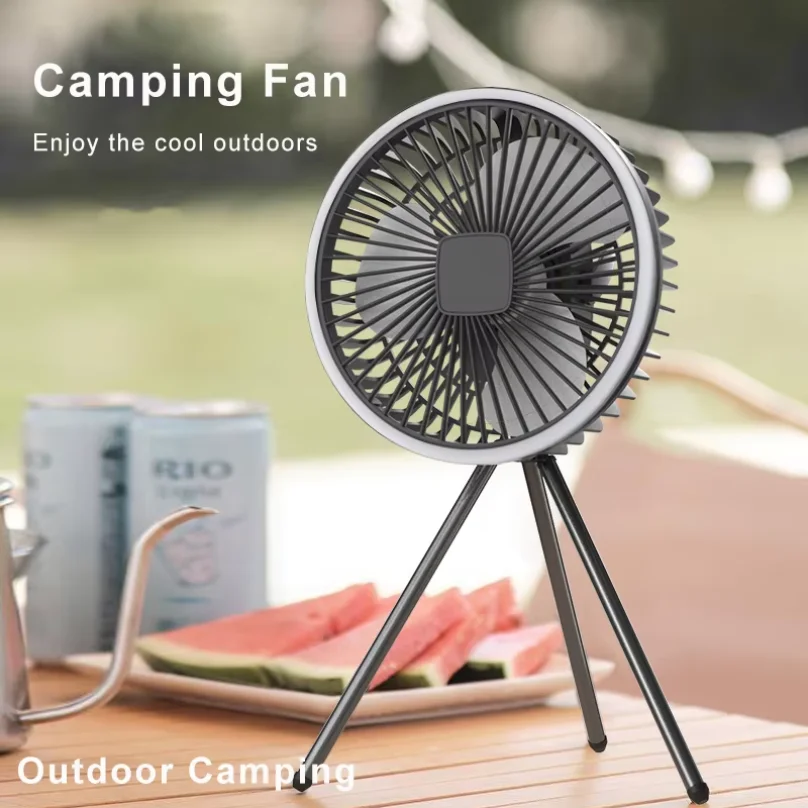 Portable Camping Fan 10000mAh 5000mAh USB Rechargeable Wireless Ceiling Electric Fan With LED light For Home Office Travel Camp