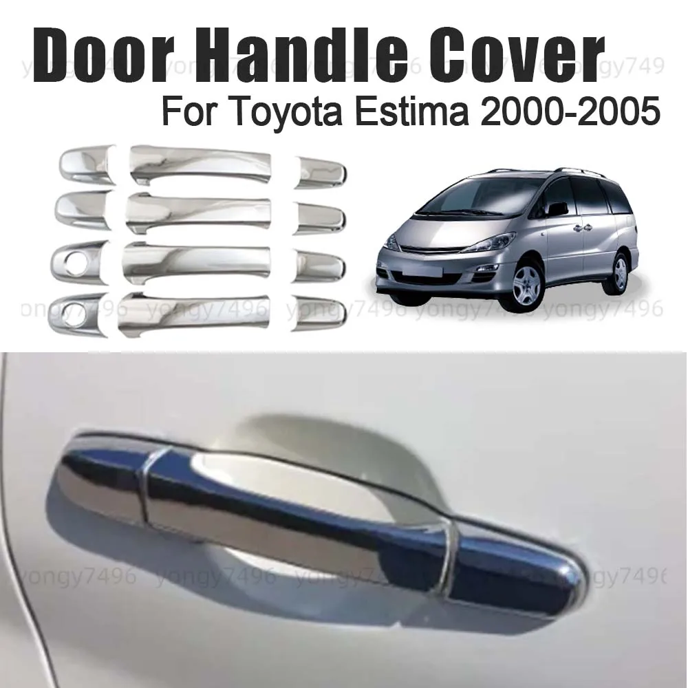 Car Upgrade Door Handle Cover For Toyota Estima 2000 2001 2002 2003 2004 2005 Cars Accessories Glossy Black Electroplating