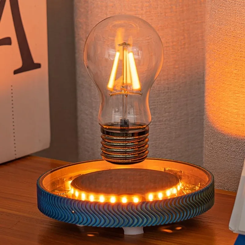 Levitating Floating Wireless LED Light Bulb Desk Lamp for Unique Gifts for Boy Girls Room Night Light Home Office Decor Tech Toy