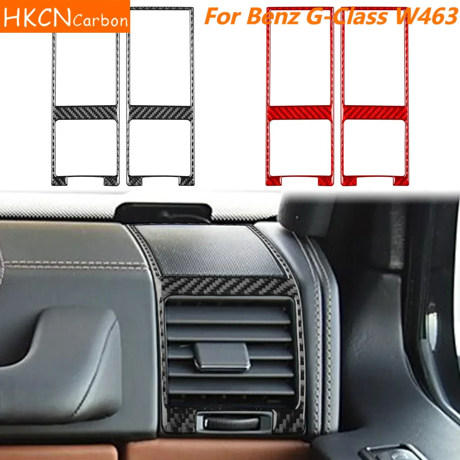 For Mercedes Benz G-Class W463 2004—2018 Car Accessories Carbon Fiber Sides Air Vent Outlet Frame Interior Cover Trim Sticker