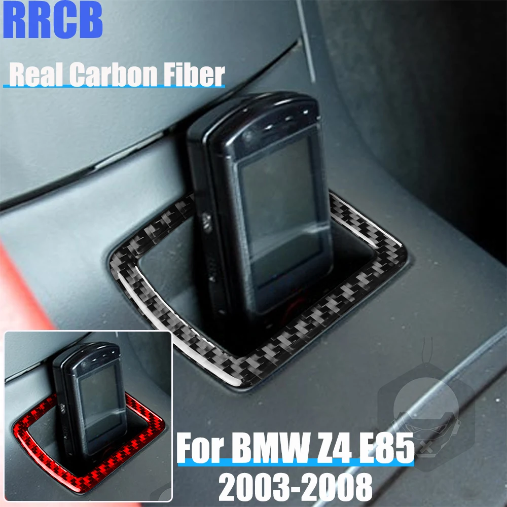 Real Carbon Fiber Car Accessories Rear Storage Decorative Trim Soft Cover Sticker For BMW Z4 E85 2003 2004 2005 2006 2007 2008