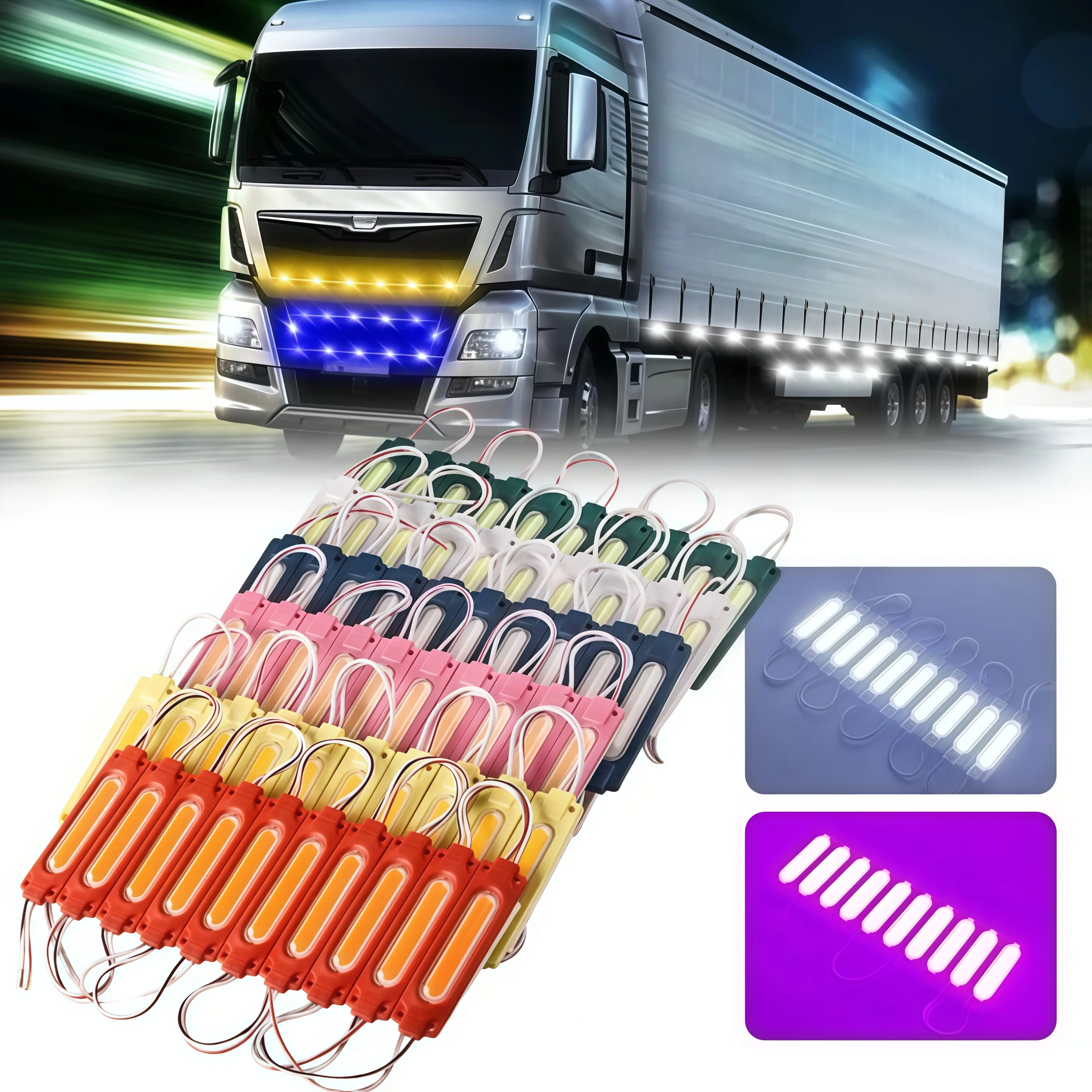 10PCS 12v 24v LED Lights For Trucks Accessories Car Side Marker Indicator Light COB Super Bright On Tractor Lorry Warning Lamp