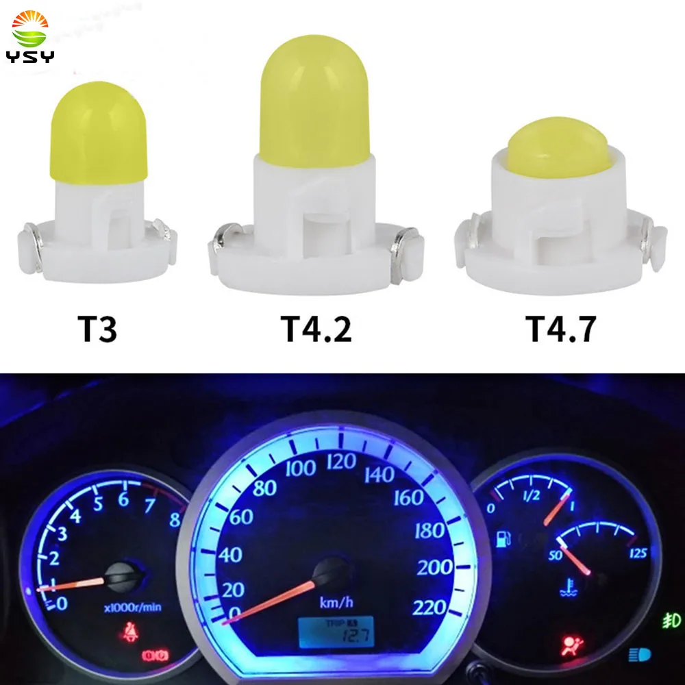 10PCS T3 T4.2 T4.7 COB Car LED Instrument Panel Lights Dashboard Indicator Central Control Lamp Wedge Light 12V