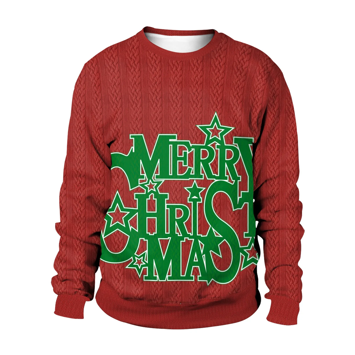 Christmas women's clothing 2024 autumn and winter Merry Christmas digital print round neck sweatshirt 2025