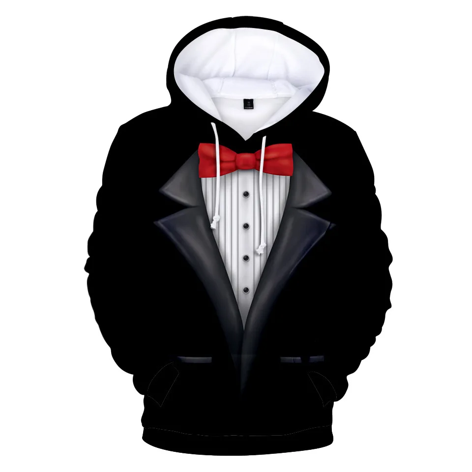 2026 New suit 3D digital printing surround trend casual men and women's long sleeved round neck hooded hooded sweater