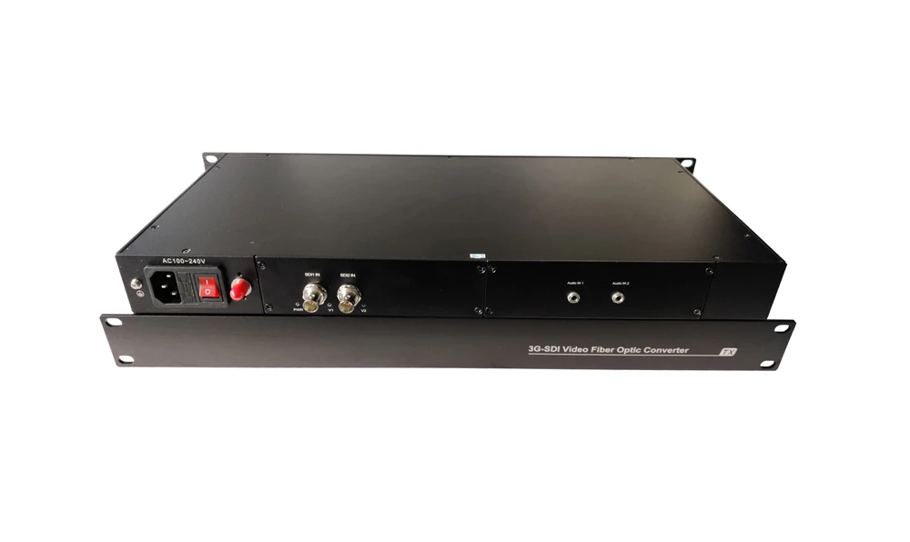 Professional 2CH 3GSDI Video +  AUDIO Optical Converter for 20KM Single Fiber Transmission