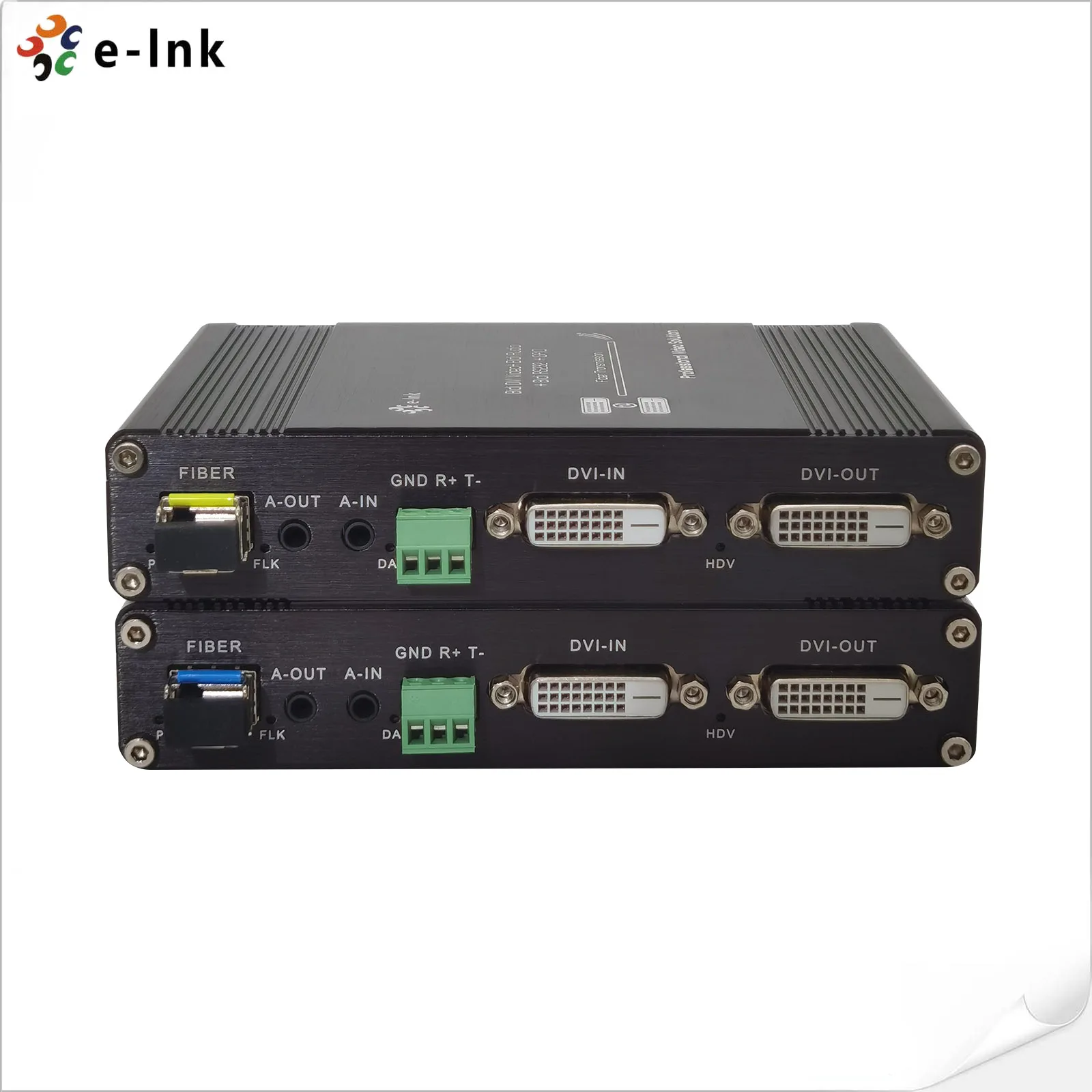 1080P DVI HDCP 1.2 Aluminum Alloy Fiber Optic Extender with Bidirectional Stereo Audio RS232 GPIO up to 20km Video Transmission