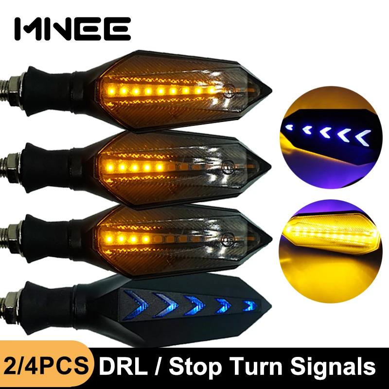 17LED Motorcycle Turn Signals Light 2835SMD Blinker Built Relay Motorcycle Flasher Turn Signal Indicators Light Bendable