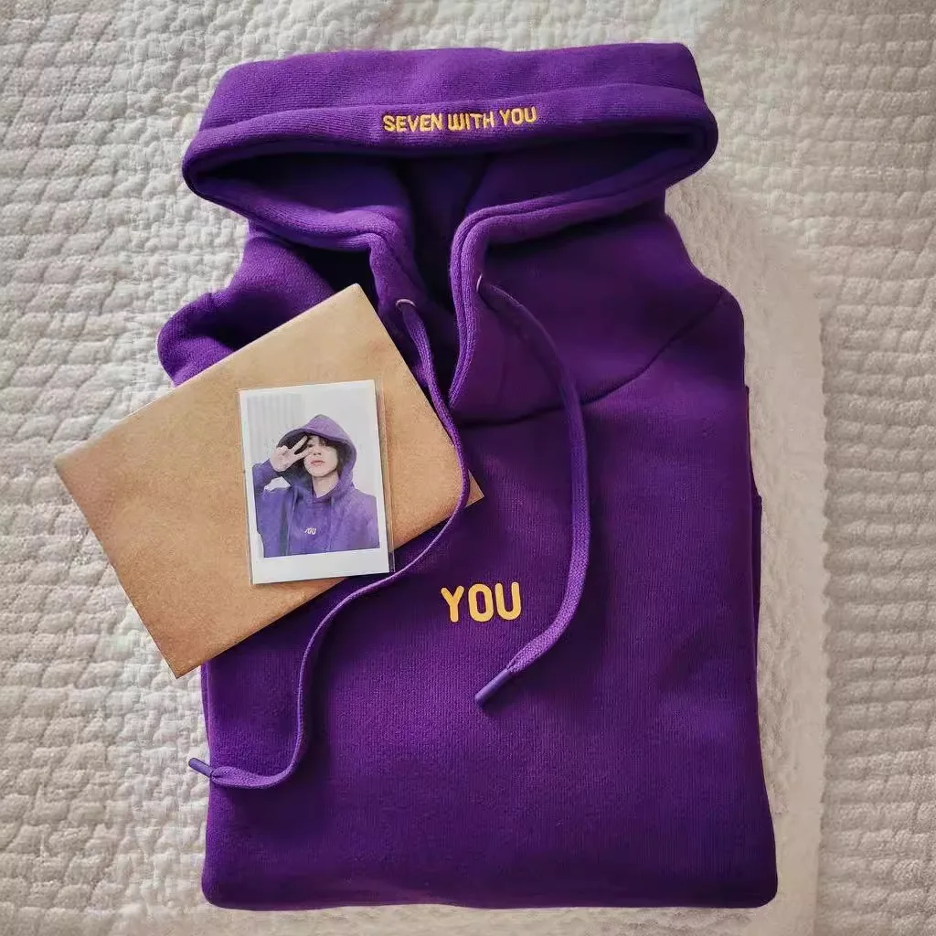 Discount Original Hoodie Printed Seven With You 13 You Never Walk Alone Digital File Jimin Merch For Fans Card Purple Sweatshirt