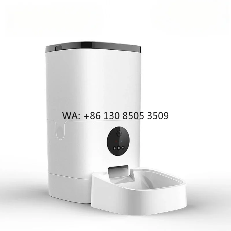 Cute Style Smart Video Automatic Timing Cat Dog Food Bowl Solid WiFi Remote Control Intelligent Feeding Machine Plastic Charging