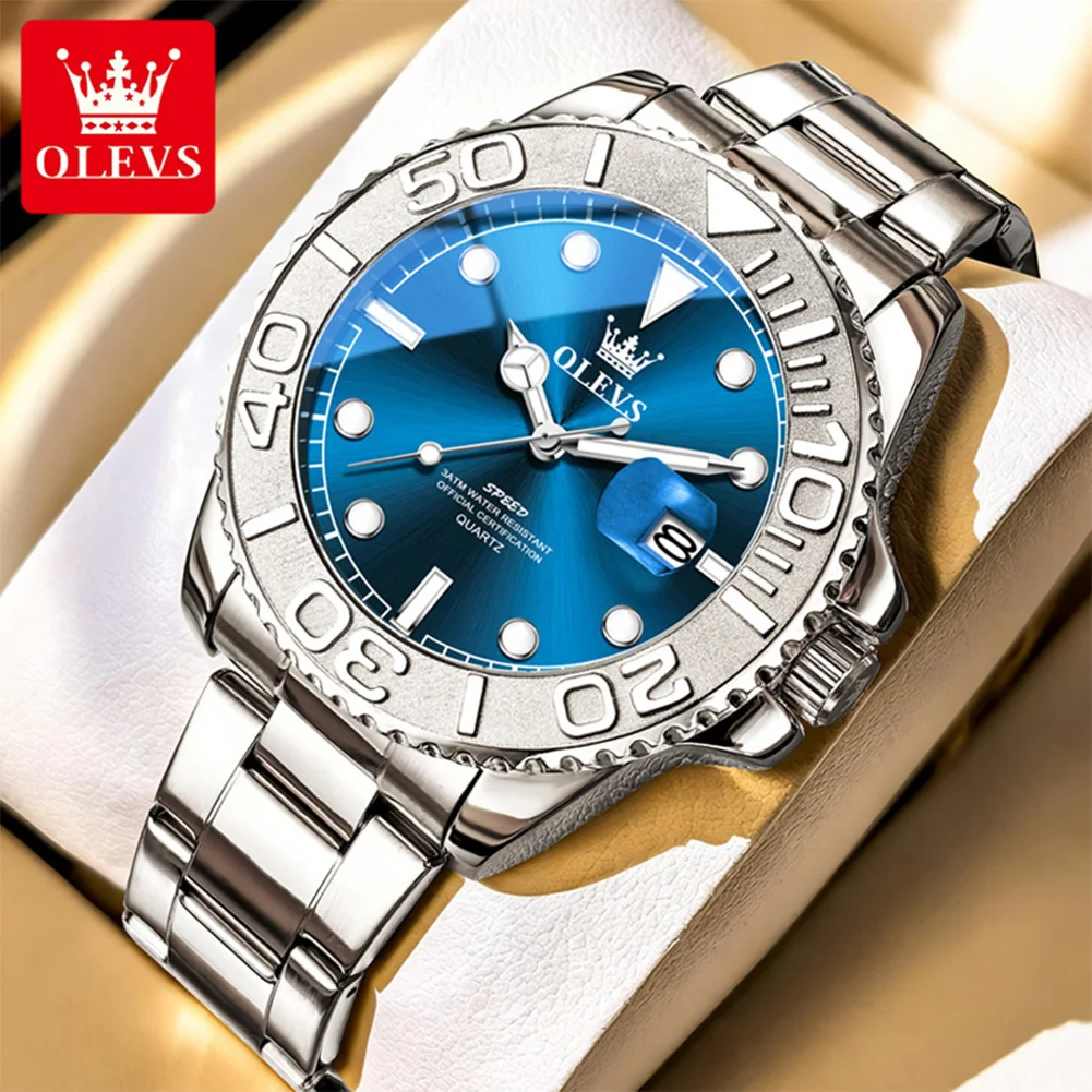 OLEVS 2720 Original Quartz Watch For Men 30M Daily Waterproof Luminous Function Timing Calendar Window Classic Dial Watch