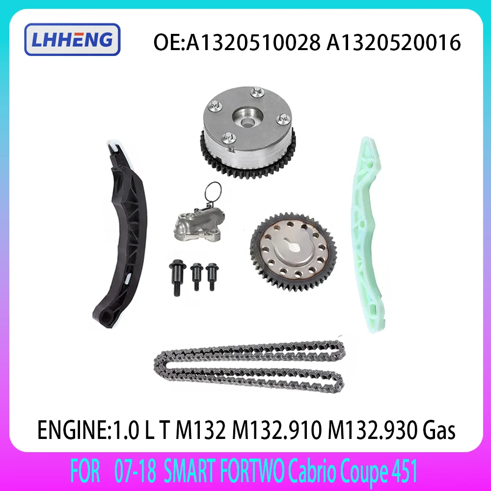 Timing Chain Kit Camshaft VVT Gear Fit For 1.0 L T SMART FORTWO Cabrio Coupe 451 1.0L L3 M132 M132.910 M132.930 Gas 2007-2018