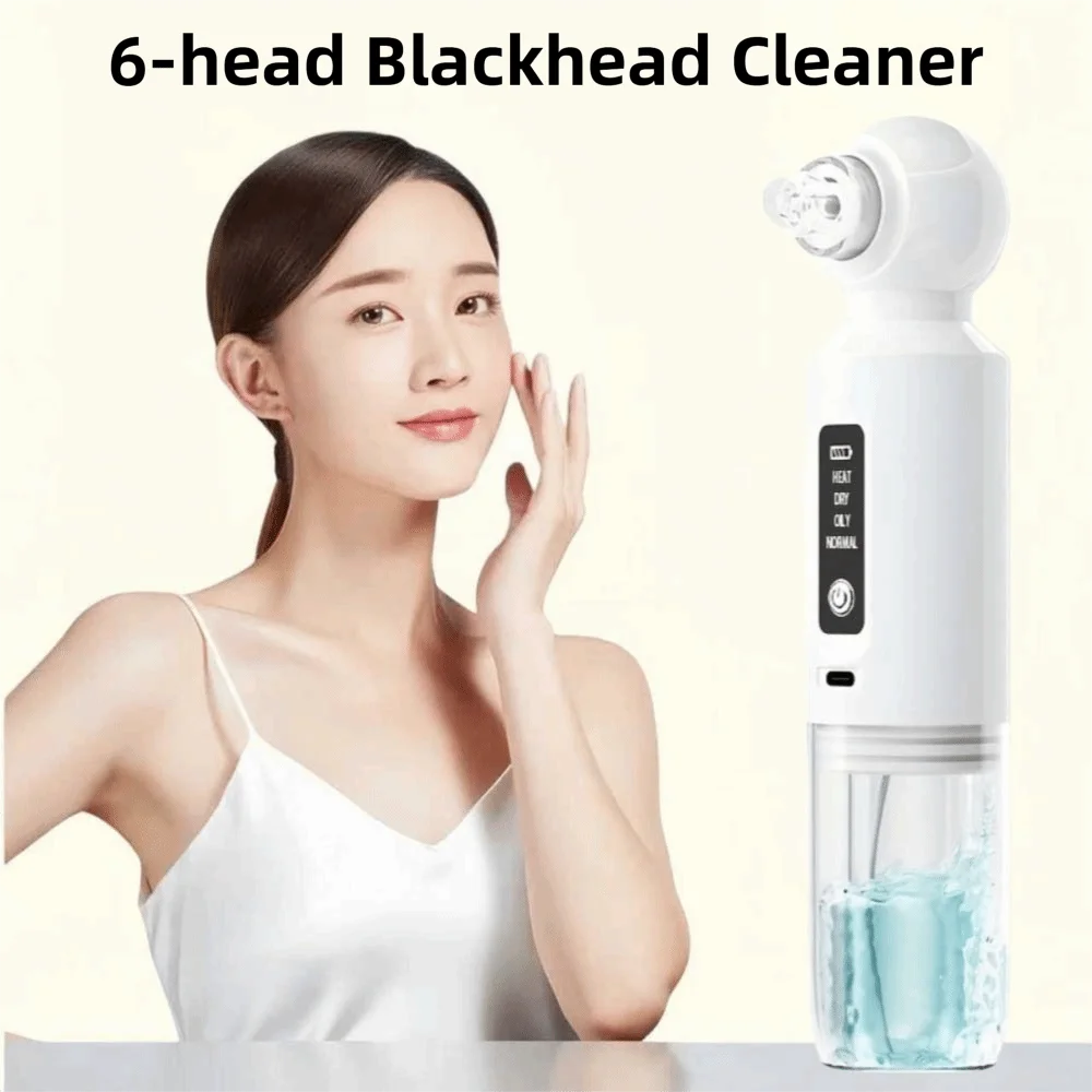 Vacuum 6-head Blackhead Cleaner Facial Cleaning USB Charging Electric Blackhead Pore Cleaner Acne Removal Strong Suction