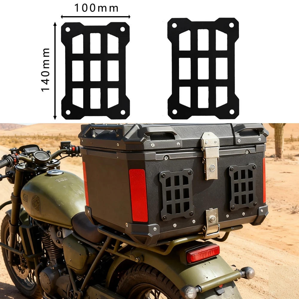 2PCS Motorcycle Molle Panel For Trunk Storage Aluminum Alloy Waterproof Tactical Universal Side Box Organizer Modular Storage