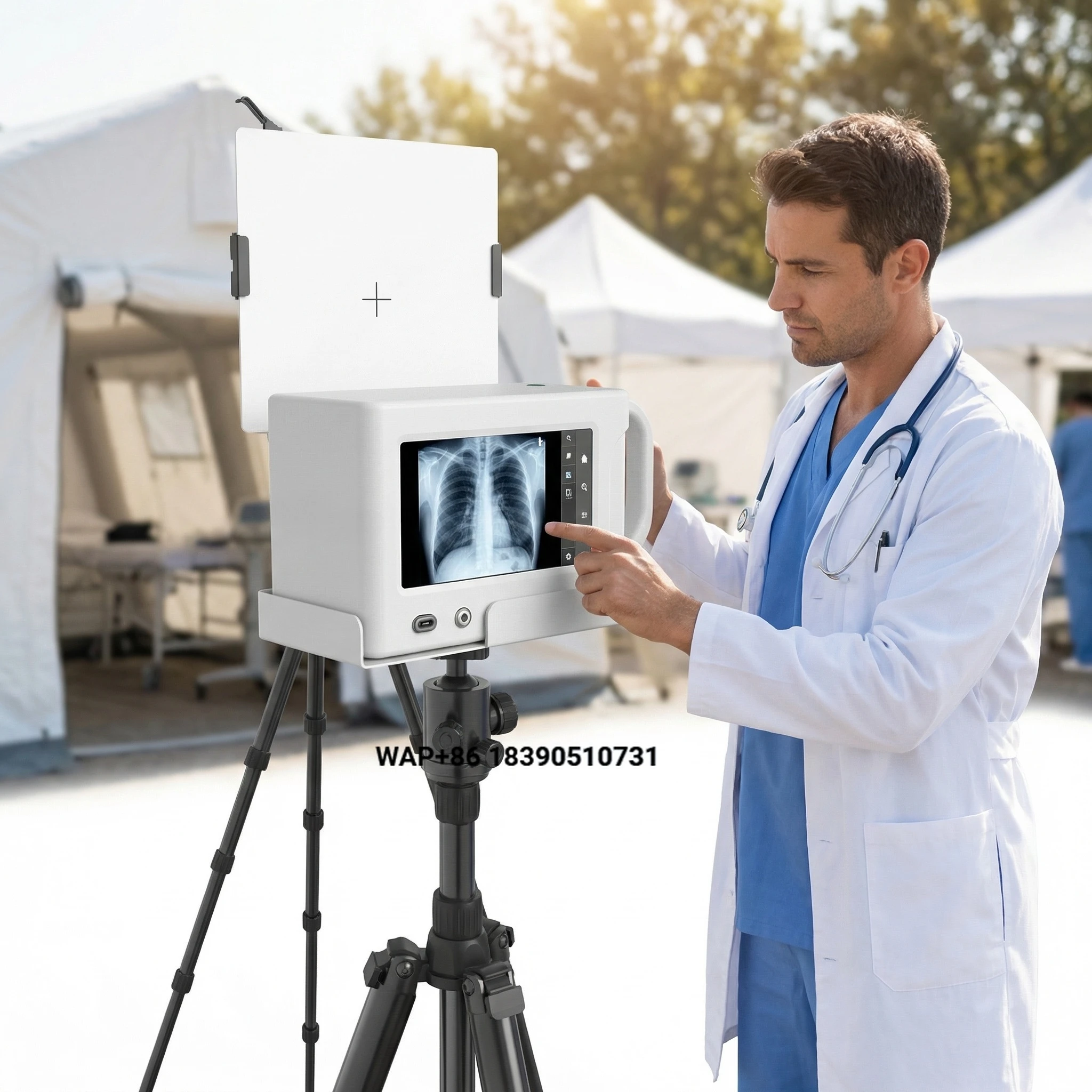 Handheld digital X-ray machine, portable mini X-ray device with flat panel detector for medical and pet diagnostics