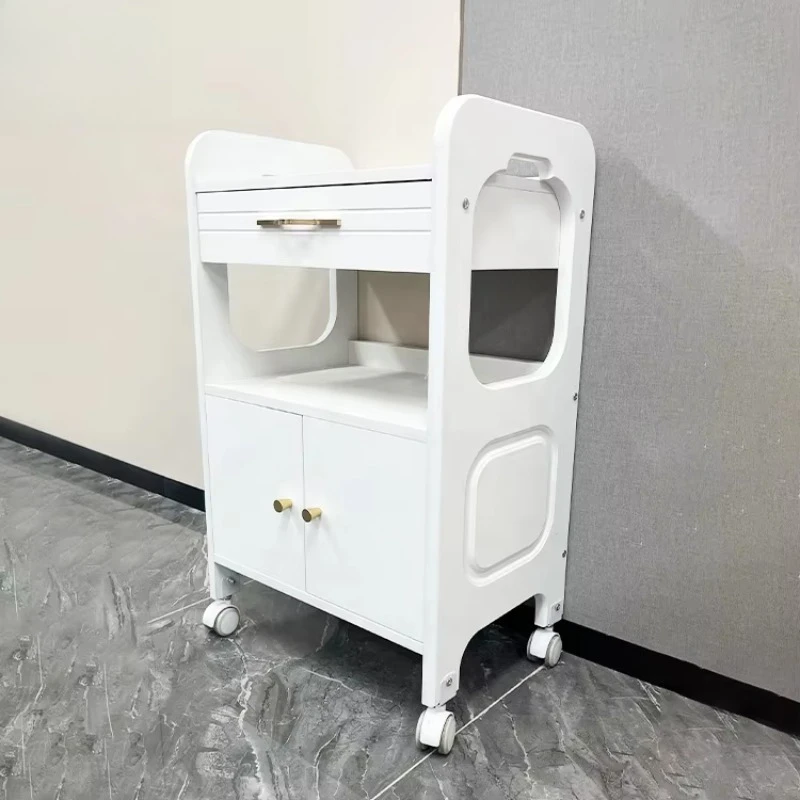Modern Nail Salon Hairdressing Makeup Storage Rolling Barber Tool Trolley