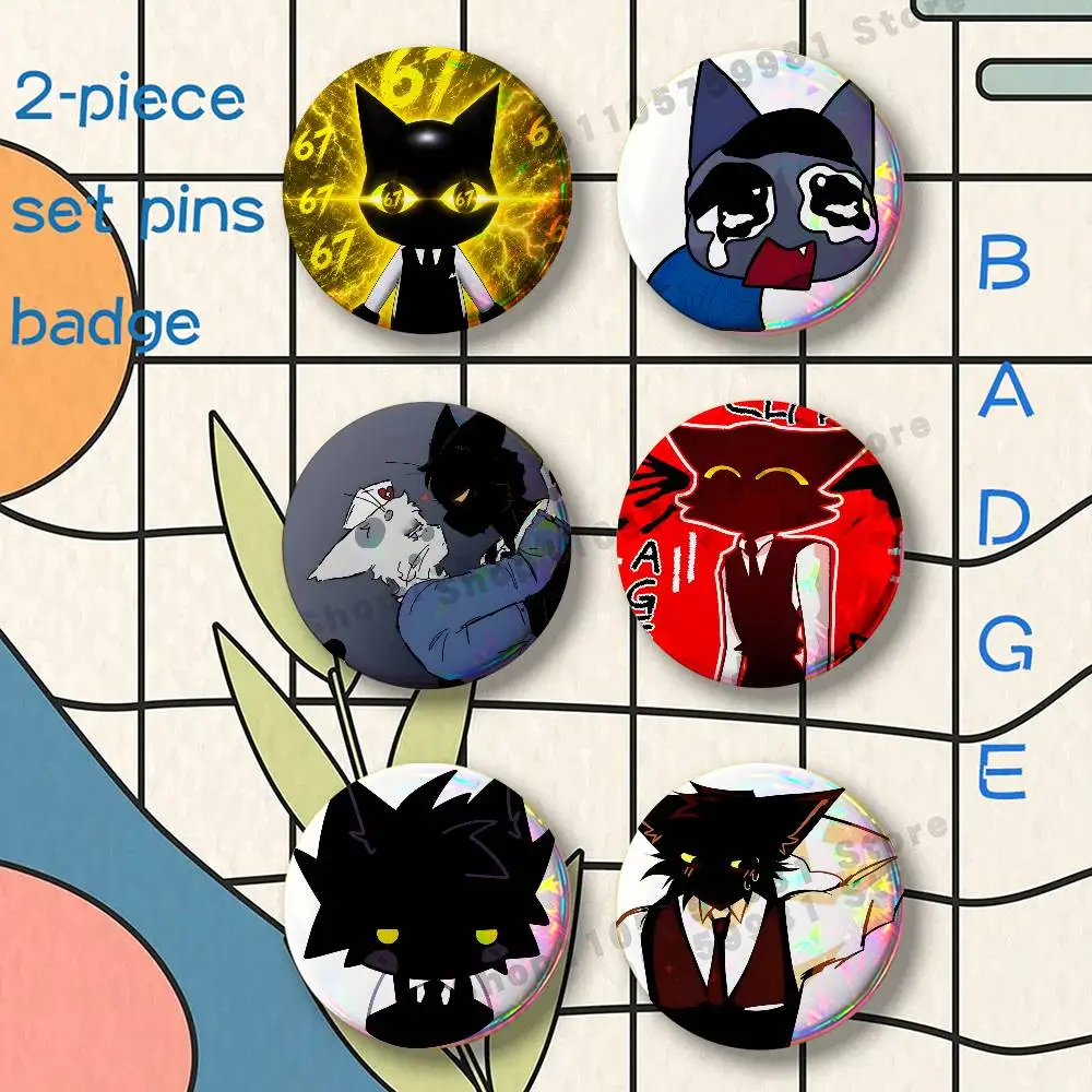 S-Secret Agent Head Nurse Anomaly Brooches for Backpack Accessories 25 32 44 58 75mm Round 2-piece set Free Mix
