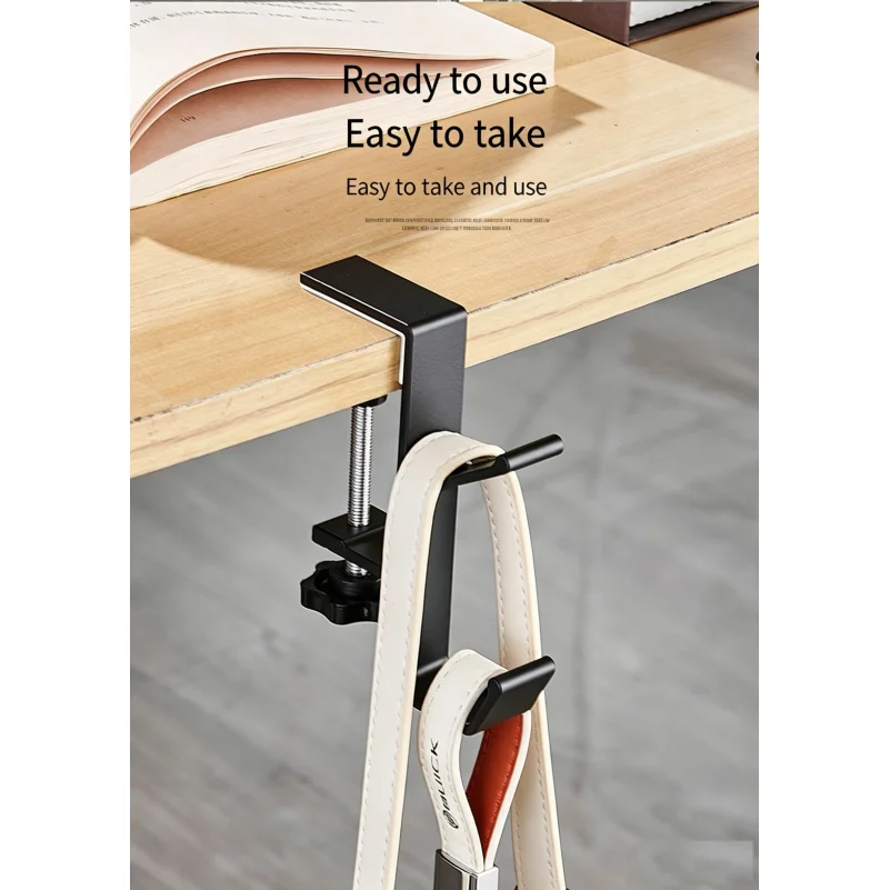 5-Shaped Portable Desk Hook | Punch-Free Table Edge Hanger for Handbags, Umbrellas | Student & Office Home Organizer