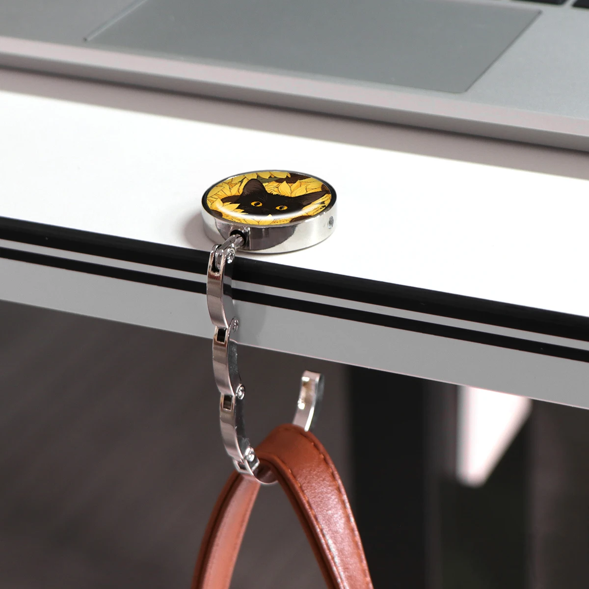 Sunflower Handbag Hooks Starlit Sky Folding Metal Table Bag Holders Portable Purse Hanger Accessories Multipurpose Non-Slip