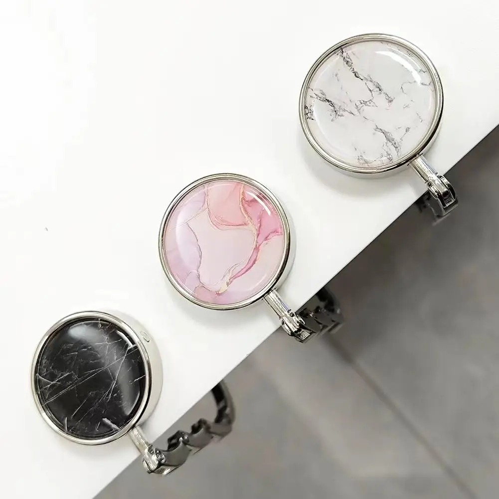 1PC Bag Holder for Table, Foldable Non-Slip Handbag Holder, Marbling Bags Hanger, Bag Hook Holder for Handbags, Restaurant Bag H