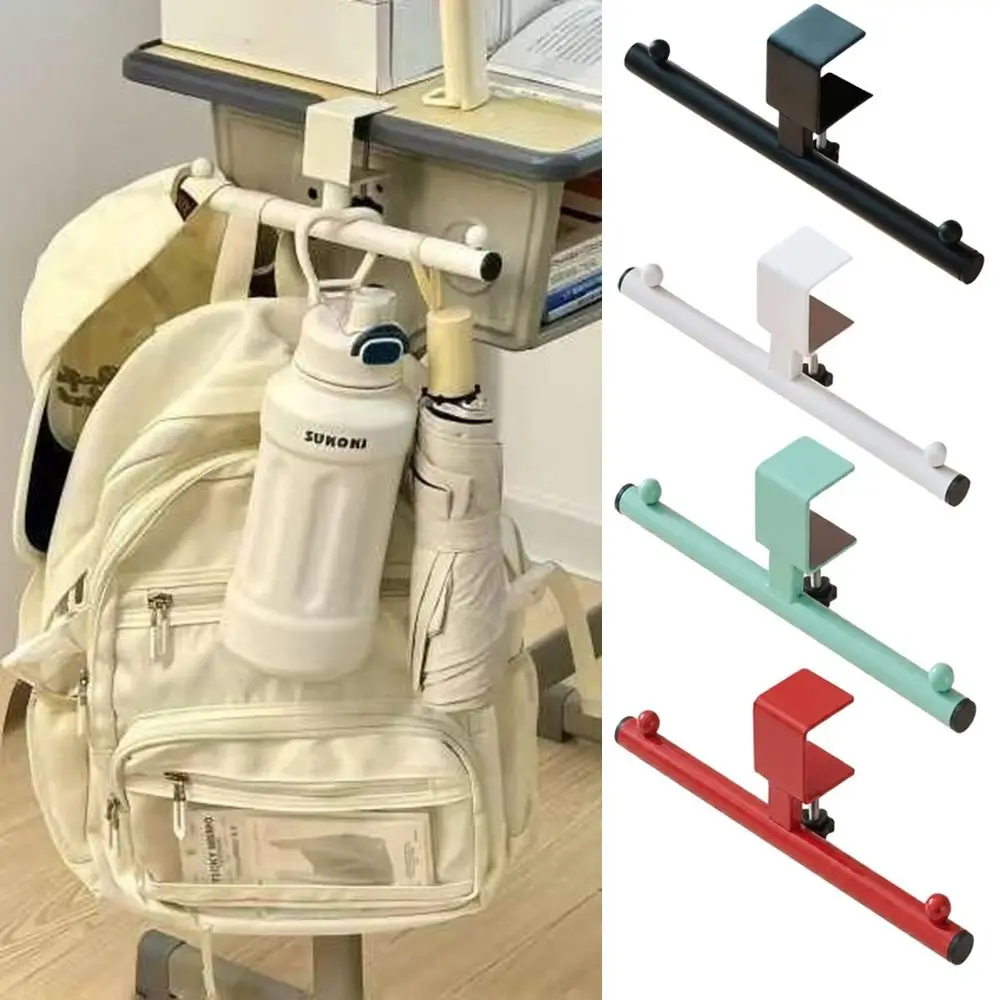 Adjustable Desk Mount Hook Carbon Steel Rounded Corner Desk Edge Backpack Holder Multipurpose Easy Install