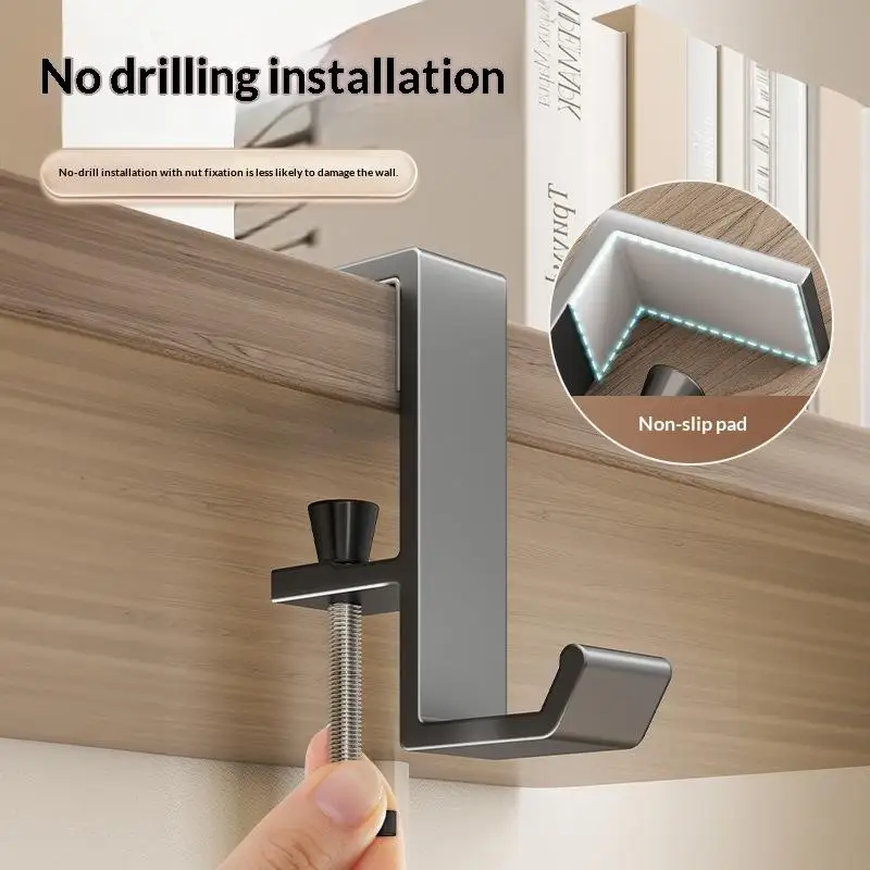 Adjustable Desk Edge Hook Punch-free Hanging Bag Hanger Removable Handbag Holders Magnetic Foldable Multi-functional Table Hook