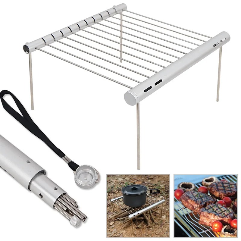 D5 Mini Pocket BBQ Grill Portable Stainless Steel BBQ Grill Folding BBQ Grill Barbecue Stand Accessories For Camping Fishing Use
