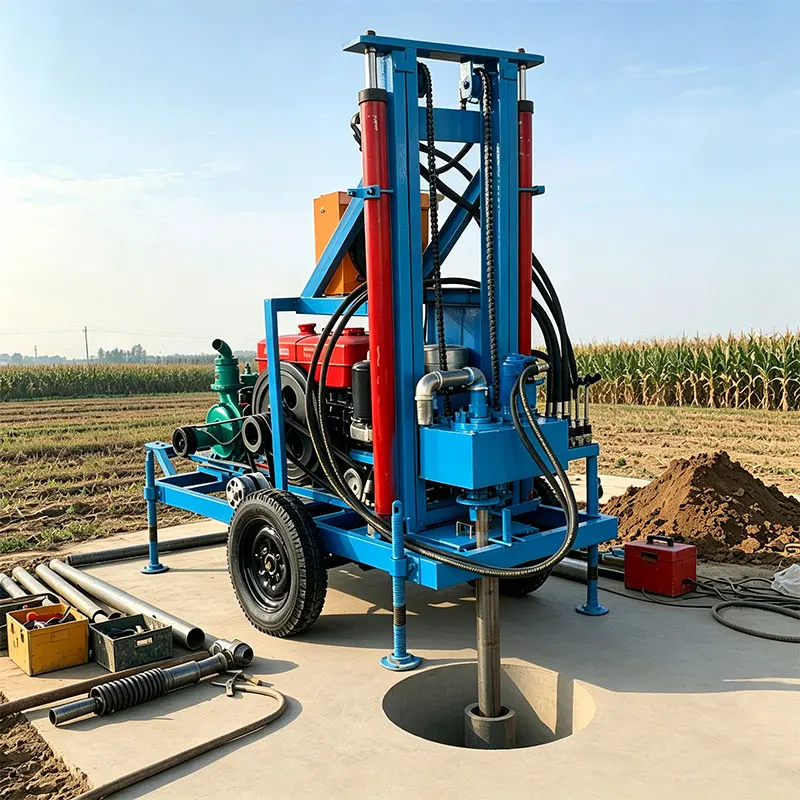 Customized Energy Efficient Water Well Drilling Rig Crawler Type 22-35HP 180m Diesel Hydraulic High Quality Drilling