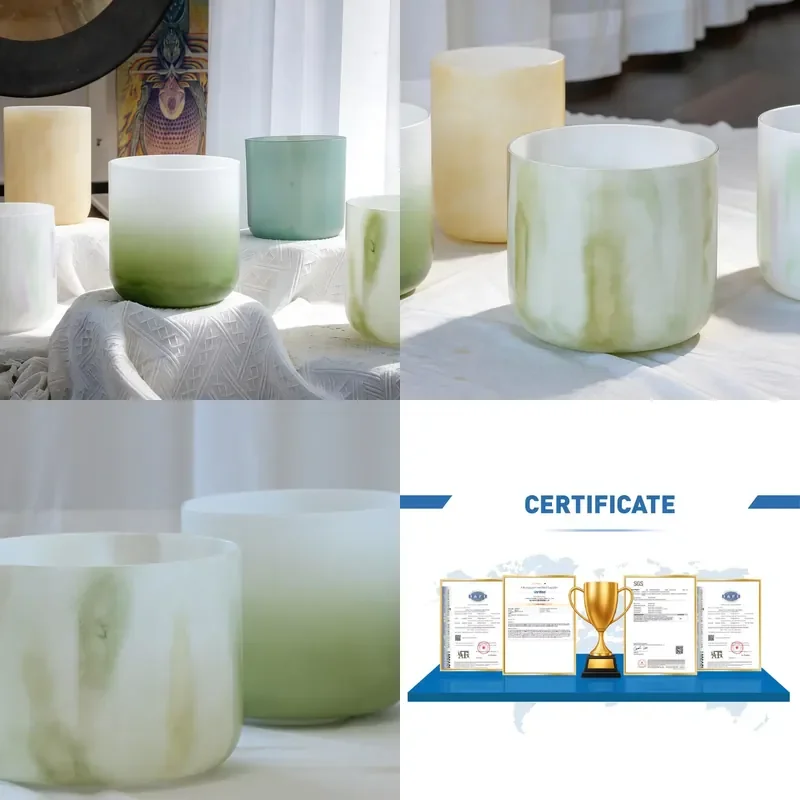 【CHIMU HOME】 SUCCESS High Quality Quartz Handmade Forest Series Crystal Singing Bowls for Sound Healing Crystal Alchemy