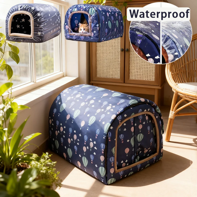 New Foldable Cat House Waterproof Outdoor Winter Warm Pet Cat Cave Sleeping Beds Tent  for Small Dog Puppy Supplies Outdoor Use