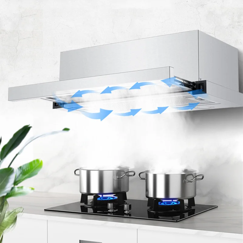 Range Hood For Kitchen Rental RoomTop Suction Kitchen Drainage Kitchen Ventilator Large Suction Exhaust Hood Pull Easy to Clean