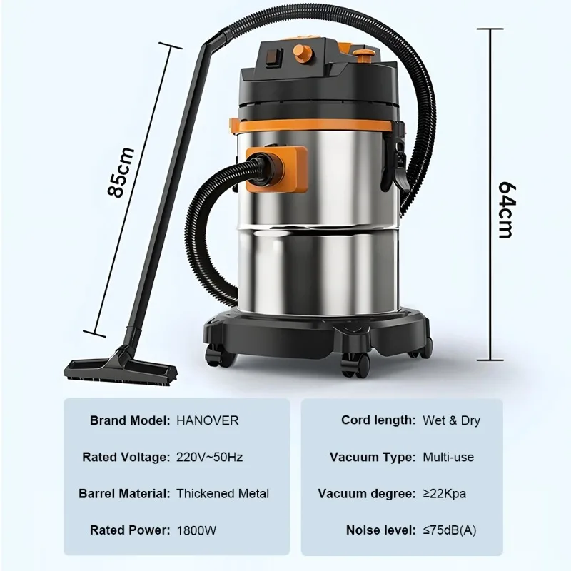 Strong Power Speed Adjustable 2800W Vacuum Cleaner for Industrial, Household, Car Wash Shop & Decoration Seam
