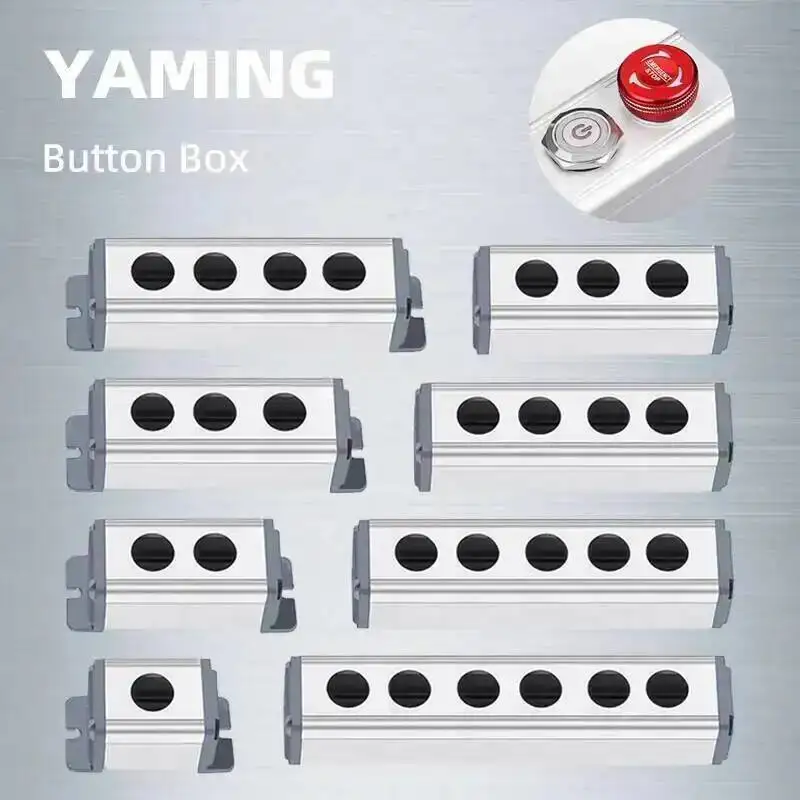 16/19/22mm Aluminium Alloy Protective Box For Metal Push Button Switch IP67 Waterproof Industrial 12/3/4 Holes Single Row
