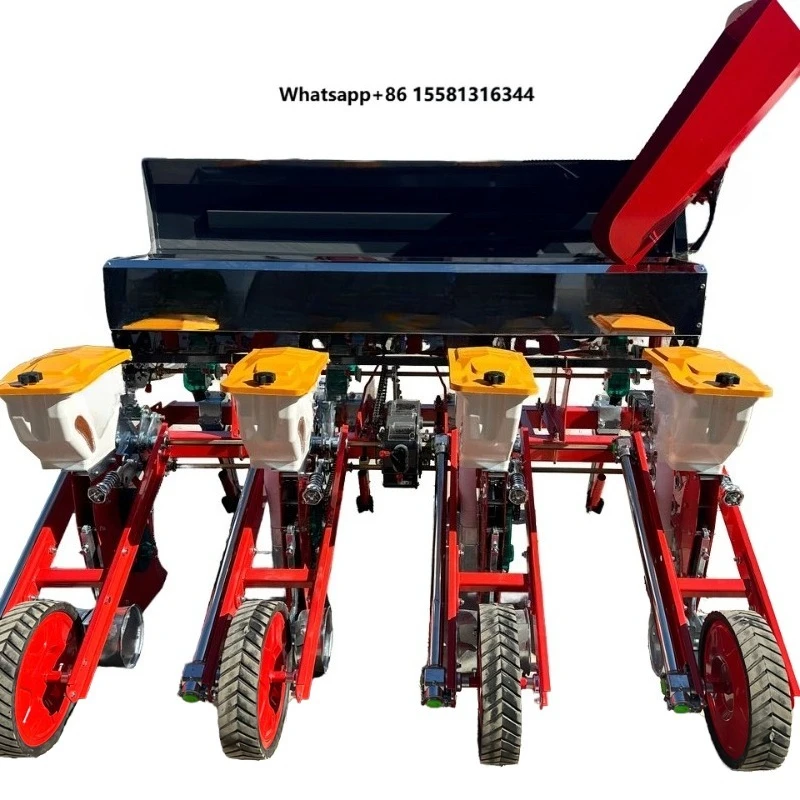 Large Four-Row Gearbox Seeder Machine Transplanter Efficient Sowing Fertilizing Corn Sorghum Terrain-Imitating Profile Hydraulic