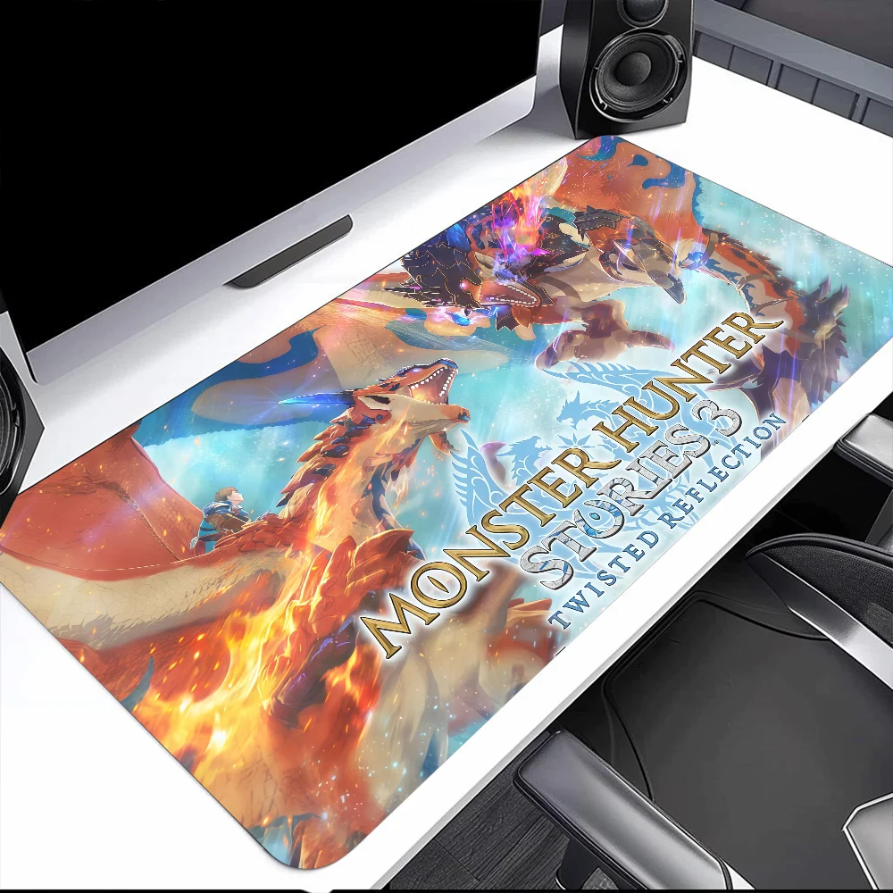 Game M-Monster Hunter Stories 3 s Mouse Pad Large Desk Mat Keyboard Ergonomic Office Rubber PC Non-slip Anti-fray Home Custom