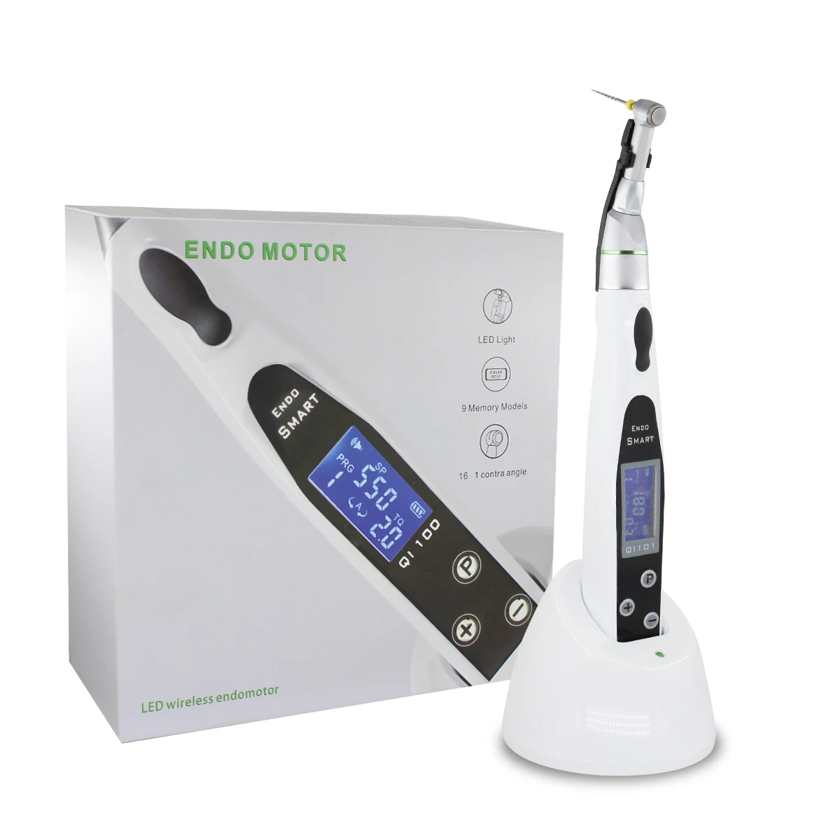 Dental Endo Motor with Apex Locator / Wireless Endodontic Treatment LED Endo Motor with 16:1 Contra Angle