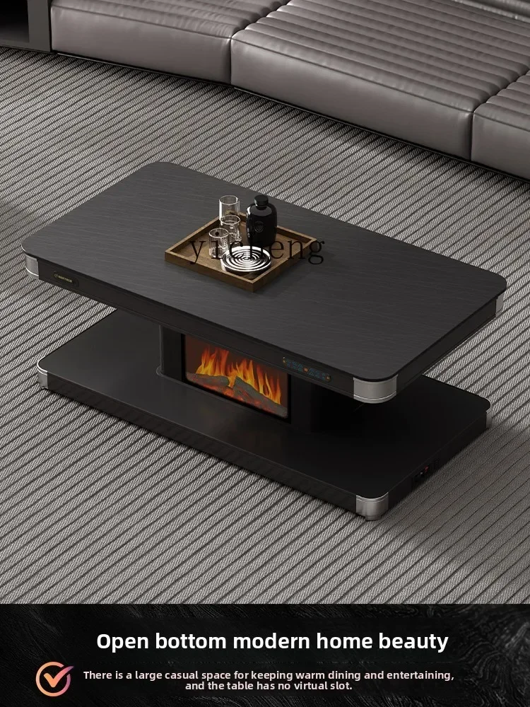 TQH mobile heating table, fire table, electric heating table, living room household lifting coffee table