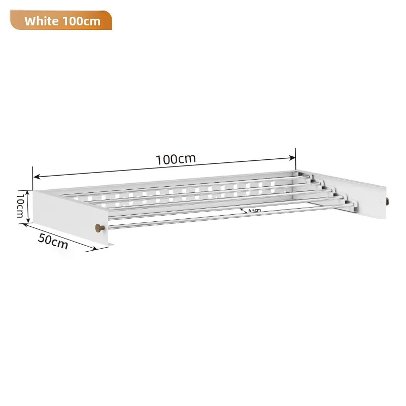 Foldable Invisible Clothes Drying Rack Wall Mounted Laundry Hanger for Indoor Balcony Bathroom Storage
