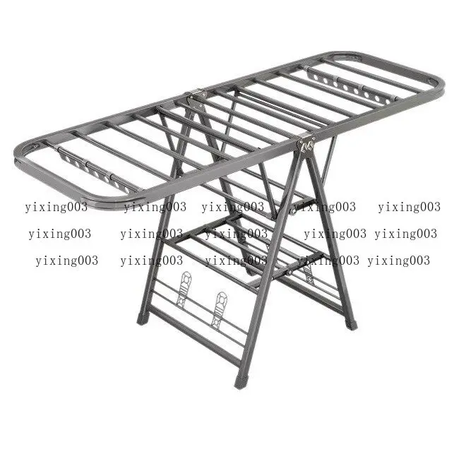 Thickened Foldable Clothes Drying Rack, Mobile Floor Laundry Hanger for Indoor Outdoor Balcony