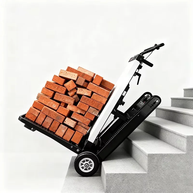 Upstairs Made Easy- Steel Foldable Electric Stair Climbing Cart with Platform Structure for Heavy-Duty