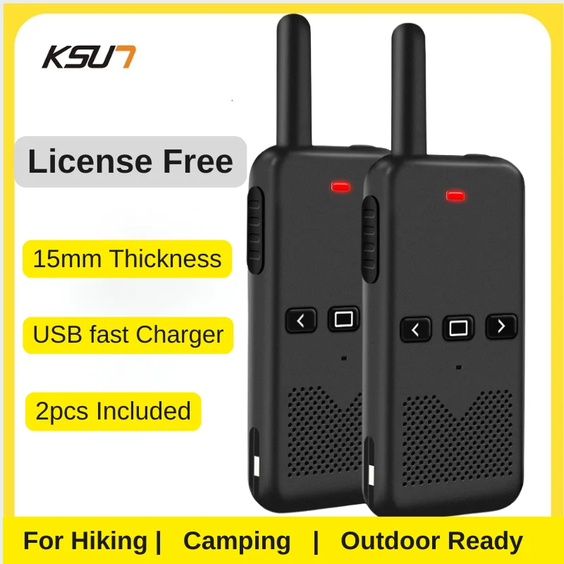 Walkie Talkie Super Thin Mini 2W Life Radio for Kids Children Family Outdoor Camping Hiking Walkie Talkie 2 Way Radio M1 2PCS