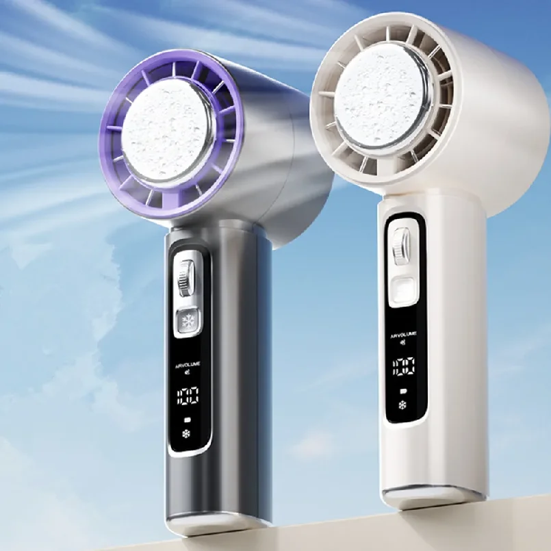 2026 New Semiconductor Refrigeration High-speed Handheld Electric Fan 4000mAh USB Portable Rechargeable Outdoor Small Fan