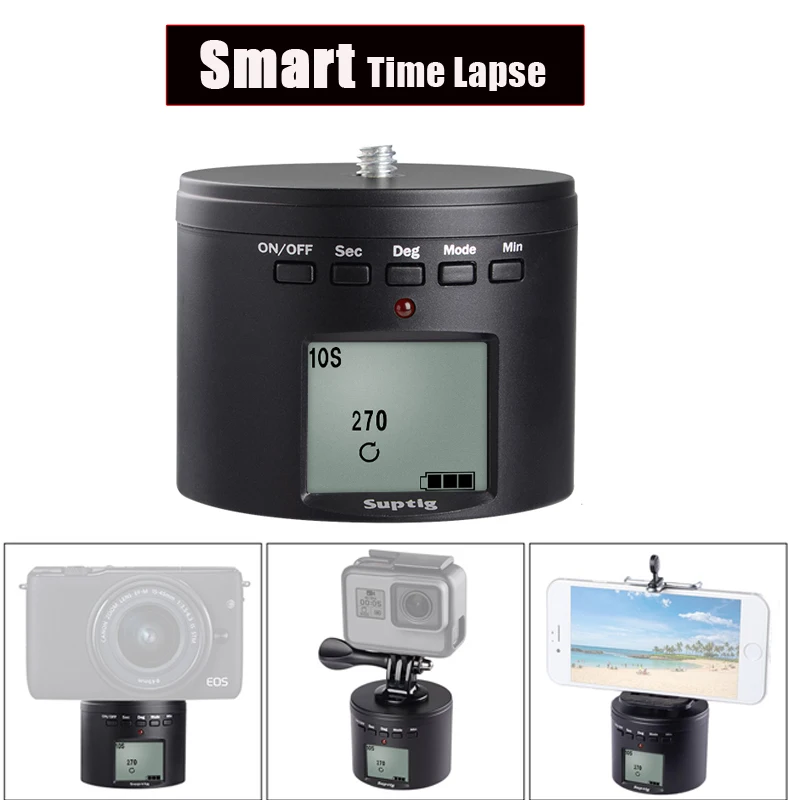 For GoPro Hero 11 10 9 8 Time Lapse tripod Mount Electric Panning Rotating 360 For GoPro Insta360 X4 Rs R Dji Osmo Action 4