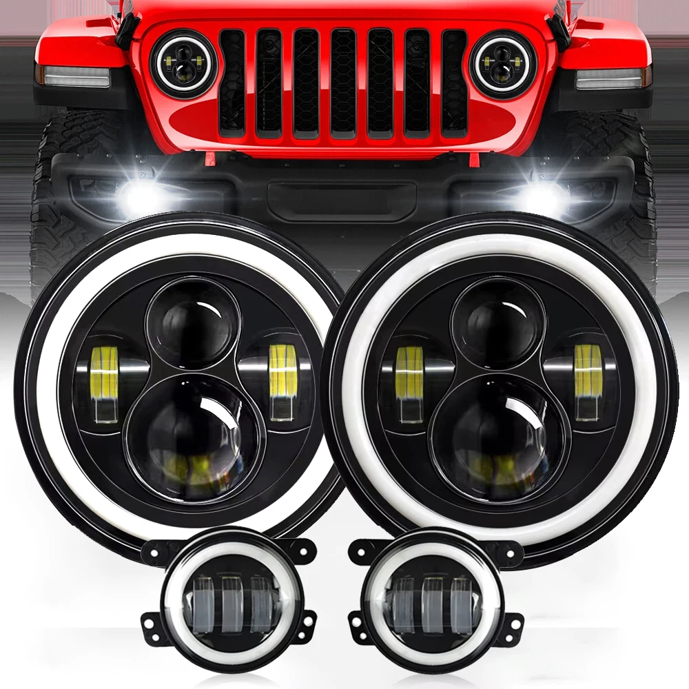 7 Inch LED Headlights Filed 4x4 Turn Signal Round HeadLight for Land Rover Defender Lada Niva 4X4 Uaz Hunter Mazda Miata MX5