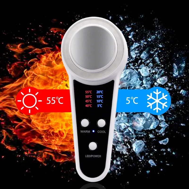 New Compression Massager Hot Cold Hammer Facial LED Photon Therapy Beauty Lifting Firming Anti-Wrinkle Heating Cooling